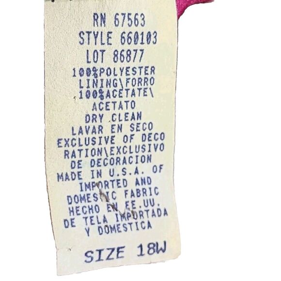 Vintage SL Fashions Black Dress Embroidery Pullover Sleeveless Sz18W Made in USA - Picture 7 of 14